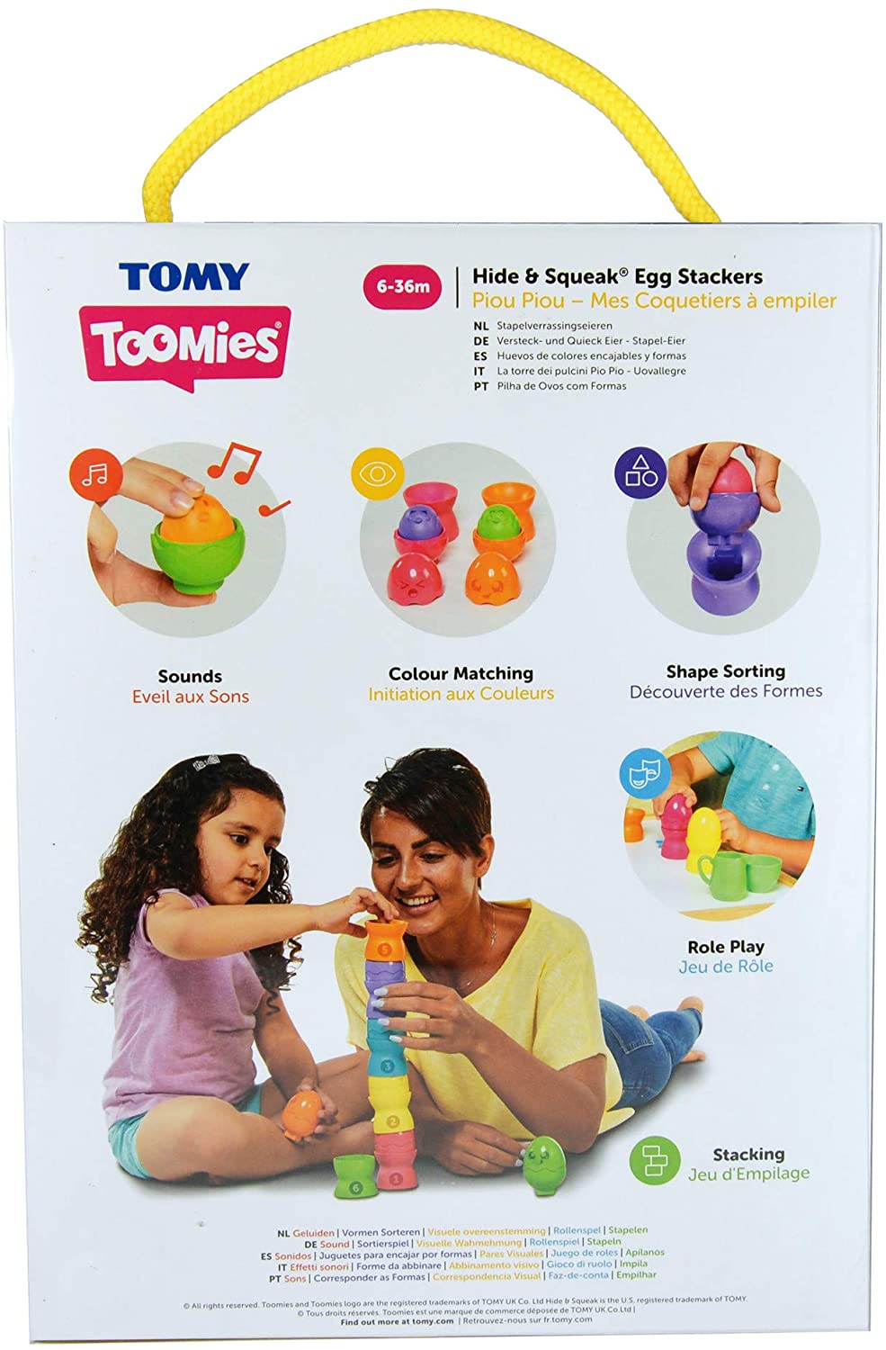 TOMY Toomies Hide and Squeak Big Egg Stacker Baby Toy,