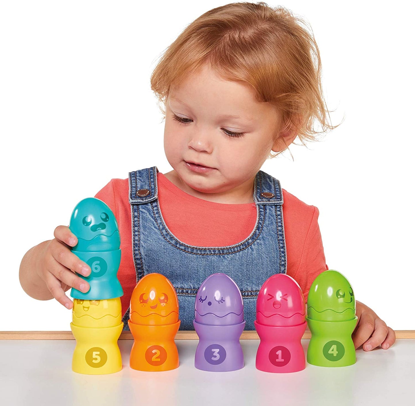 TOMY Toomies Hide and Squeak Big Egg Stacker Baby Toy,