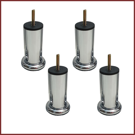 4x METAL CHROME LEGS FURNITURE FEET FOR SOFAS CHAIRS 120mm Height