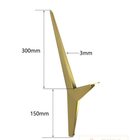 1x 15cm Gold Furniture Leg Heavy Duty Metal Support Leg Bracket For Sofa