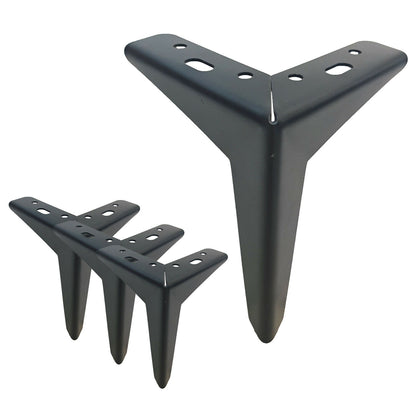 4x MODERN METAL DIAMOND TRIANGLE BLACK FURNITURE FEET FOR SOFA