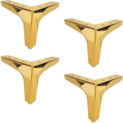 4x Modern Metal Gold Diamond Triangle Furniture Feet For Sofa